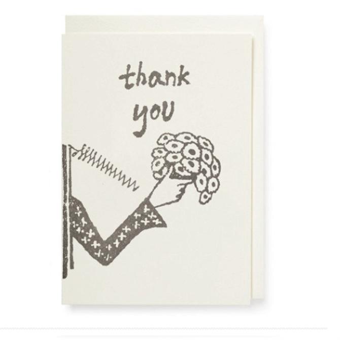 Archivist Thank You Flowers Notelet